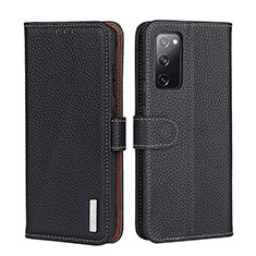 Funda de Cuero Cartera con Soporte Carcasa B01H para Samsung Galaxy M02s Negro