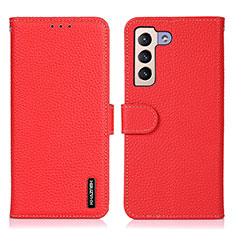 Funda de Cuero Cartera con Soporte Carcasa B01H para Samsung Galaxy S22 5G Rojo