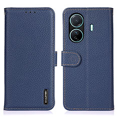 Funda de Cuero Cartera con Soporte Carcasa B01H para Vivo iQOO Z6 Pro 5G Azul