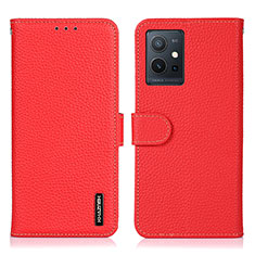 Funda de Cuero Cartera con Soporte Carcasa B01H para Vivo T1 5G India Rojo