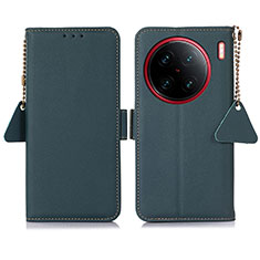 Funda de Cuero Cartera con Soporte Carcasa B01H para Vivo X90 Pro+ Plus 5G Verde