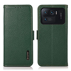 Funda de Cuero Cartera con Soporte Carcasa B01H para Xiaomi Mi 11 Ultra 5G Verde