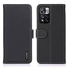 Funda de Cuero Cartera con Soporte Carcasa B01H para Xiaomi Mi 11i 5G (2022) Negro