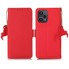 Funda de Cuero Cartera con Soporte Carcasa B01H para Xiaomi Poco F5 5G Rojo