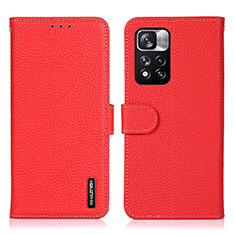 Funda de Cuero Cartera con Soporte Carcasa B01H para Xiaomi Poco X4 NFC Rojo