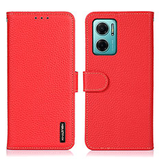 Funda de Cuero Cartera con Soporte Carcasa B01H para Xiaomi Redmi 10 5G Rojo