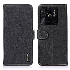 Funda de Cuero Cartera con Soporte Carcasa B01H para Xiaomi Redmi 10C 4G Negro