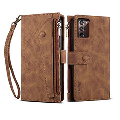 Funda de Cuero Cartera con Soporte Carcasa B01S para Samsung Galaxy Note 20 5G Marron