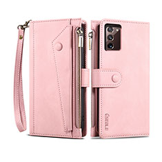 Funda de Cuero Cartera con Soporte Carcasa B01S para Samsung Galaxy Note 20 5G Oro Rosa