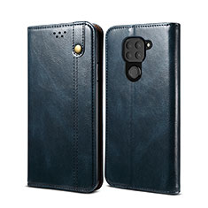 Funda de Cuero Cartera con Soporte Carcasa B01S para Xiaomi Redmi Note 9 Azul