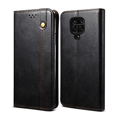 Funda de Cuero Cartera con Soporte Carcasa B01S para Xiaomi Redmi Note 9 Pro Negro