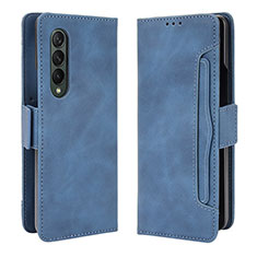 Funda de Cuero Cartera con Soporte Carcasa B01Y para Samsung Galaxy Z Fold4 5G Azul