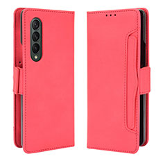 Funda de Cuero Cartera con Soporte Carcasa B01Y para Samsung Galaxy Z Fold4 5G Rojo