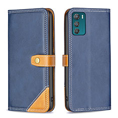 Funda de Cuero Cartera con Soporte Carcasa B02F para Motorola Moto G42 Azul