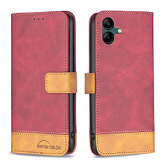 Funda de Cuero Cartera con Soporte Carcasa B02F para Samsung Galaxy A04 4G Rojo
