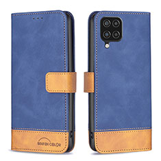 Funda de Cuero Cartera con Soporte Carcasa B02F para Samsung Galaxy A12 5G Azul