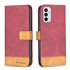 Funda de Cuero Cartera con Soporte Carcasa B02F para Samsung Galaxy F23 5G Rojo