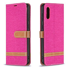 Funda de Cuero Cartera con Soporte Carcasa B02F para Samsung Galaxy M02 Rosa Roja