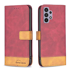 Funda de Cuero Cartera con Soporte Carcasa B02F para Samsung Galaxy M32 5G Rojo