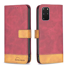 Funda de Cuero Cartera con Soporte Carcasa B02F para Samsung Galaxy S20 Plus 5G Rojo