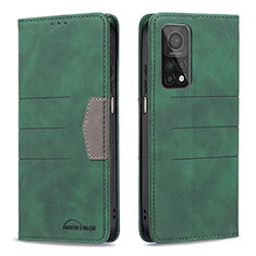 Funda de Cuero Cartera con Soporte Carcasa B02F para Xiaomi Mi 10T Pro 5G Verde