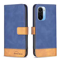 Funda de Cuero Cartera con Soporte Carcasa B02F para Xiaomi Mi 11X Pro 5G Azul