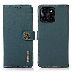 Funda de Cuero Cartera con Soporte Carcasa B02H para Huawei Honor X6a Verde