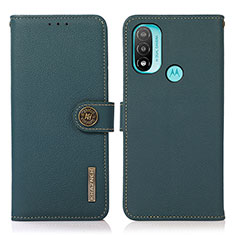 Funda de Cuero Cartera con Soporte Carcasa B02H para Motorola Moto E30 Verde