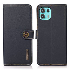 Funda de Cuero Cartera con Soporte Carcasa B02H para Motorola Moto Edge 20 Lite 5G Azul