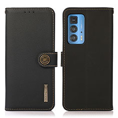 Funda de Cuero Cartera con Soporte Carcasa B02H para Motorola Moto Edge 20 Pro 5G Negro