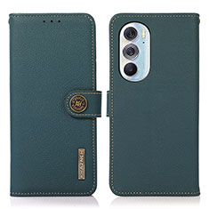 Funda de Cuero Cartera con Soporte Carcasa B02H para Motorola Moto Edge Plus (2022) 5G Verde