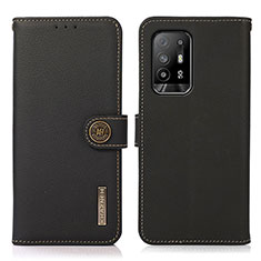 Funda de Cuero Cartera con Soporte Carcasa B02H para Oppo F19 Pro Negro