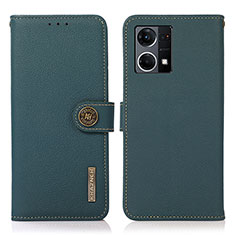 Funda de Cuero Cartera con Soporte Carcasa B02H para Oppo F21s Pro 4G Verde