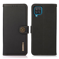 Funda de Cuero Cartera con Soporte Carcasa B02H para Samsung Galaxy F12 Negro