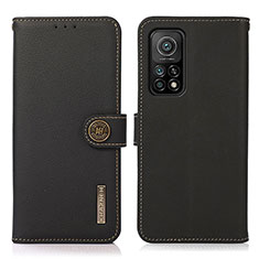 Funda de Cuero Cartera con Soporte Carcasa B02H para Xiaomi Mi 10T 5G Negro