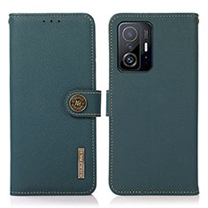 Funda de Cuero Cartera con Soporte Carcasa B02H para Xiaomi Mi 11T Pro 5G Verde