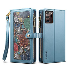 Funda de Cuero Cartera con Soporte Carcasa B02S para Samsung Galaxy Note 20 Ultra 5G Azul