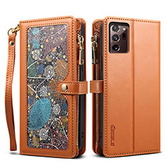 Funda de Cuero Cartera con Soporte Carcasa B02S para Samsung Galaxy Note 20 Ultra 5G Marron