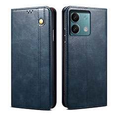 Funda de Cuero Cartera con Soporte Carcasa B02S para Xiaomi Redmi Note 13 Pro 5G Azul