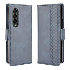 Funda de Cuero Cartera con Soporte Carcasa B02Y para Samsung Galaxy Z Fold3 5G Azul