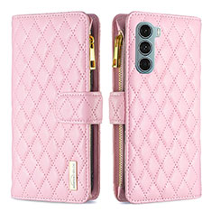 Funda de Cuero Cartera con Soporte Carcasa B03F para Motorola Moto Edge S30 5G Rosa