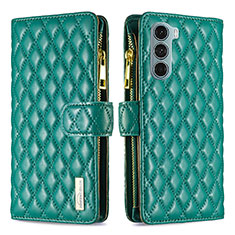 Funda de Cuero Cartera con Soporte Carcasa B03F para Motorola Moto Edge S30 5G Verde