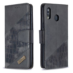 Funda de Cuero Cartera con Soporte Carcasa B03F para Samsung Galaxy M10S Negro