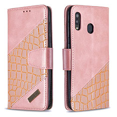 Funda de Cuero Cartera con Soporte Carcasa B03F para Samsung Galaxy M10S Oro Rosa