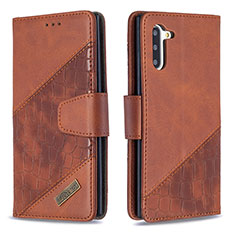 Funda de Cuero Cartera con Soporte Carcasa B03F para Samsung Galaxy Note 10 5G Marron