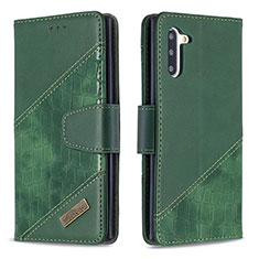 Funda de Cuero Cartera con Soporte Carcasa B03F para Samsung Galaxy Note 10 5G Verde