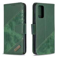 Funda de Cuero Cartera con Soporte Carcasa B03F para Samsung Galaxy Note 20 5G Verde