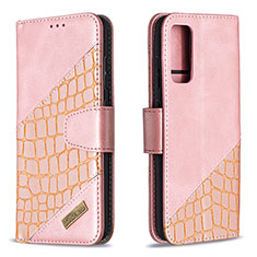 Funda de Cuero Cartera con Soporte Carcasa B03F para Samsung Galaxy S20 FE (2022) 5G Oro Rosa