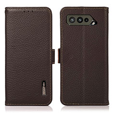 Funda de Cuero Cartera con Soporte Carcasa B03H para Asus ROG Phone 5 ZS673KS Marron