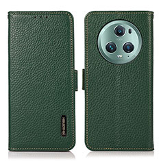 Funda de Cuero Cartera con Soporte Carcasa B03H para Huawei Honor Magic5 Pro 5G Verde